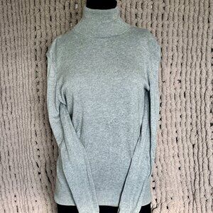 Joe Fresh Heather Grey Knit Turtleneck Sweater Size Medium
